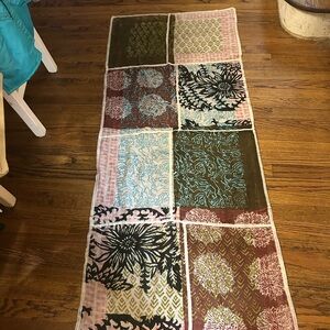 Echo Pink and White Patterned Scarf